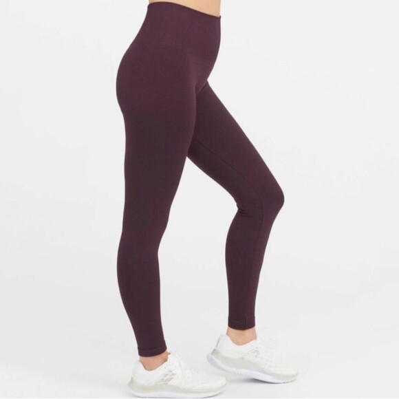 SPANX Burgundy High Rise Seamless Leggings Women's Size 2X - Picture 1 of 6